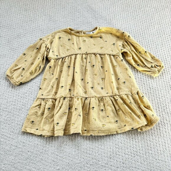 Zara Other - Zara Neutral Micro Floral Tiered Yellow Dress